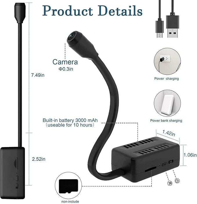 Small Mini Camera, HD 1080P 2MP X7 Camera with Motion Detection, Video Playback for Indoor Outdoor Home Pet Dog Baby Camera