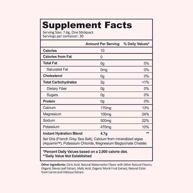 Instant Hydration Electrolytes Powder Packets