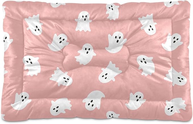 Halloween Ghost Pet Bed Cute Dog Bed Mat Absorbing Non Slip Pad Pet Sleeping Mat for Small, Medium, and Large Dogs Puppy Cat 24 in x 18 in