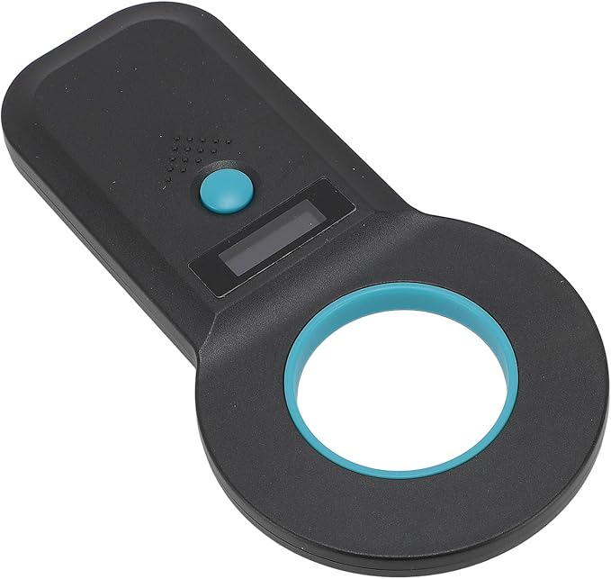 Diyeeni Portable Pet Chip Scanner, Animal Handheld Reader, 128 Sets of Data Storage, 15 Digits Animal Chip Registration RFID Microchips Scanner, USB Connects to PC (Black)