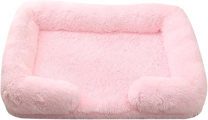 Dog Beds Large Sized dog Orthopedic, Sofa Dog Bed with Waterproof Lining and Nonskid Bottom, Rectangle Washable Dog Bed for Medium Small Dogs and Cats Comfortable ( Color : Pink3 , Size : 51 x 35" )