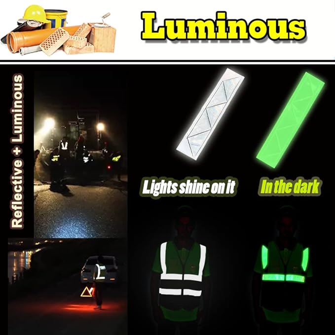 YOWESHOP High Visibility Safety Vest Custom Your Logo Protective Workwear 5 Pockets With Reflective Strips Outdoor Work Vest (4XL, Red Luminous)