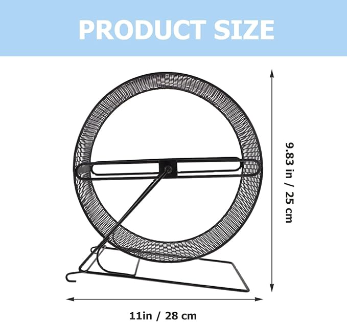 Mikikit Chinchilla Wheel Hamster Running Wheel Iron Fitness Chinchilla Silk Screen Large