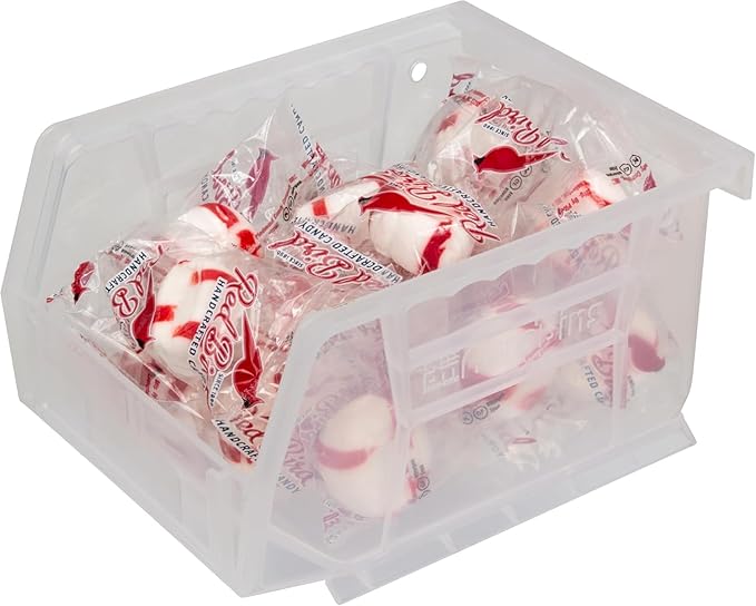 Akro-Mils 30210 AkroBins Plastic Storage Bins, Space-Saving Stackable Bins for Garage, Pantry, Craft Organization, 5-Inch x 4-Inch x 3-Inch, Clear, 6-Pack