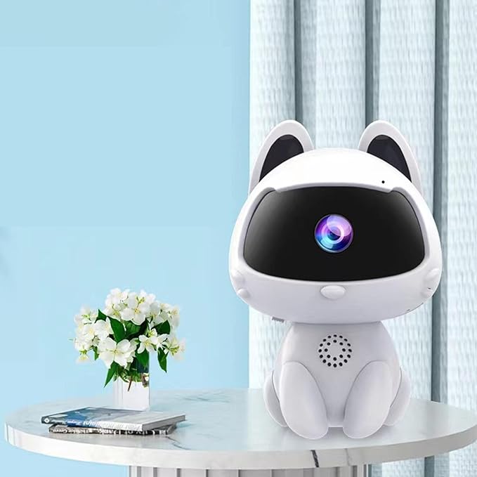 VBESTLIFE HD Robot Security Camera, Remote Monitoring Smart Indoor Pet Dog Cat Cam, Home Security Camera Robot Surveillance Camera, 2 Way Voice Calling, Loop Recording
