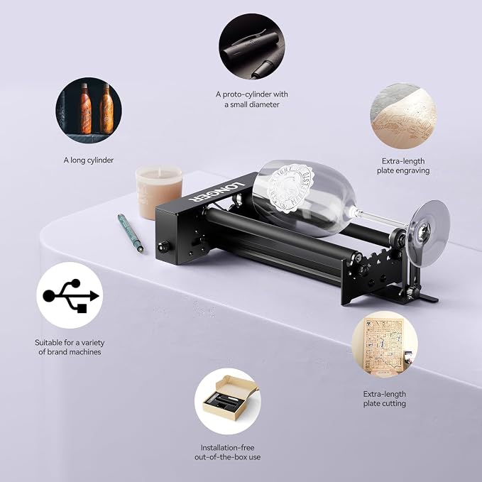 Longer Laser Engraver Rotary Roller