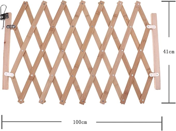 Wood Pet Expanding Swing Gate - Adjustable Dog Gate for Doorways, Hallways, Stairs - 16.14x39.37inch