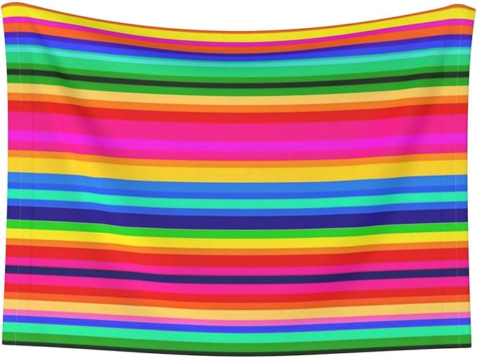 Pet Blanket for Travel and Home, Novel Colorful Mexican Blanket Stripes, Reversible Plush Dot Design with Soft Grip Texture on One Side Perfect for Car Seats Moving Vehicles