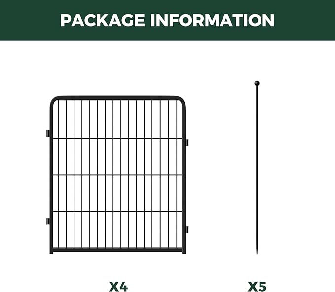 FXW Rollick Unleashed Dog Playpen for Indoor, Yard, RV Camping, 32 inch 4 Panels for Small and Medium Dogs, Black│Patented