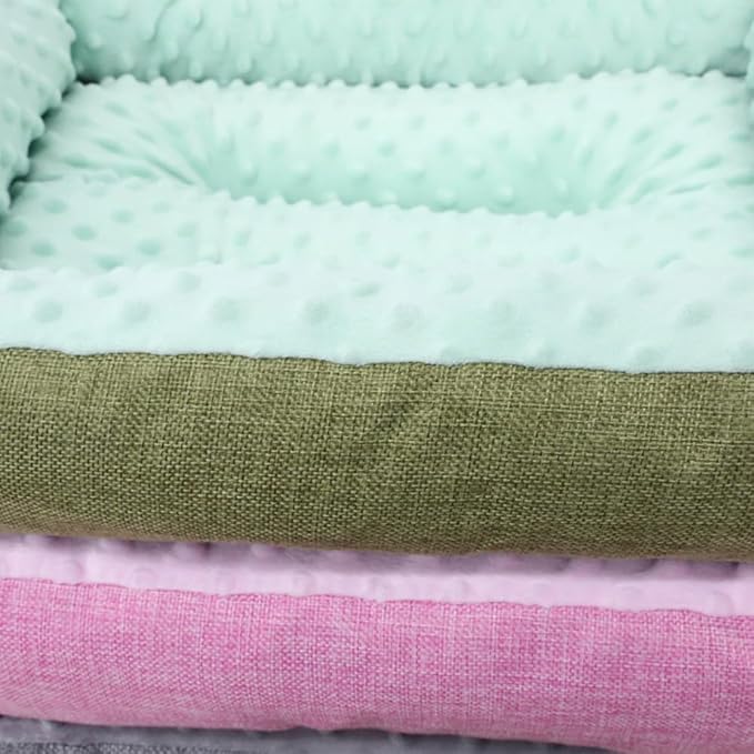 Large Dog Bed with Non-Slip Bottom, Waterproof Orthopedic Cushion, Machine Washable Rectangle Pet Mat - Thick Cozy Bed for Big Dogs(23.62''X5.51''X17.72'',Green)