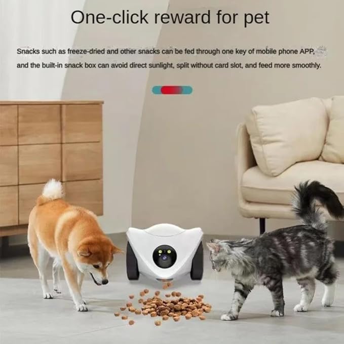 Pet Robot Camera 2MP HD WiFi Cameras Motion Detection Two Way Audio Indoor Dog Treat Camera Dispenser Feeder for Home Security(Camera Only)
