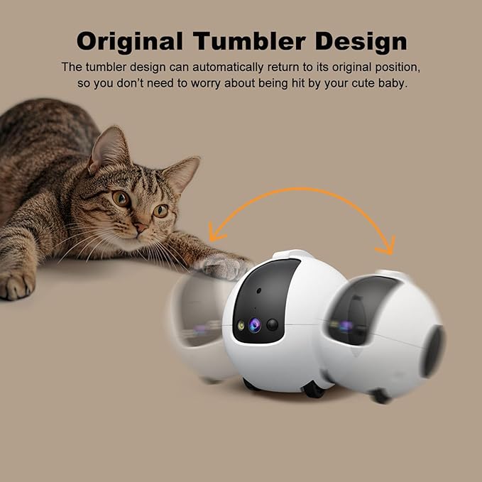 Pomya Home Camera Robot | 4MP 2.5K HD Pet Camera with 360° Mobile View, 2-Way Talk & Interactive Play Modes, 10000mAh Battery, Support SriHome App Control