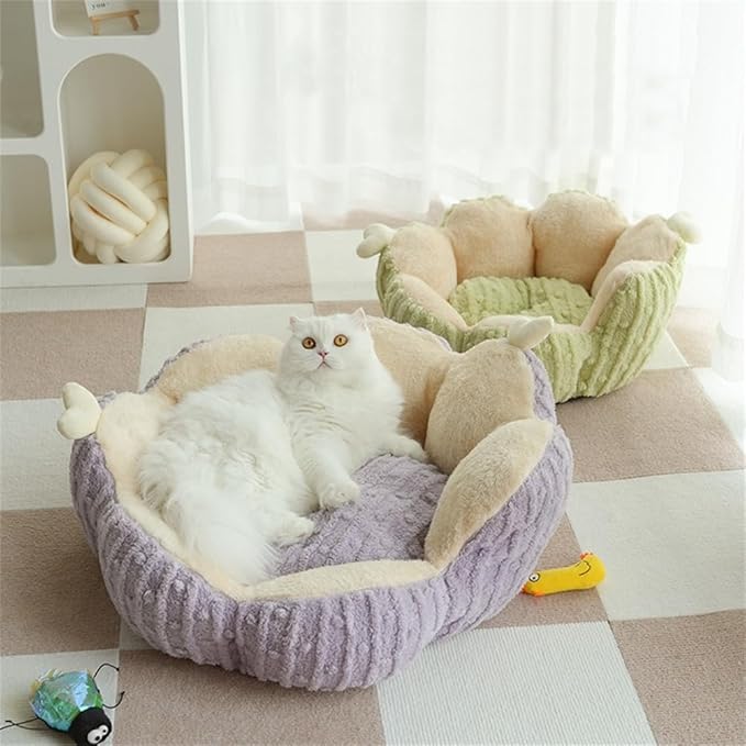 LYFJMUS Cactus Cat Beds for Indoor Cute Cactus Fluffy Puppy Bed Squishmall Pet Bed with Removable & Washable Cushion Pillow Cat House Bed Warm Sleeping Bed for Cats Small Dogs