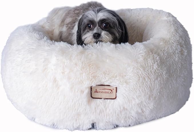 Tuscan Treats Cuddler Pet Bed - 28" L x 28" W x 9" H Ultra-Plush and Soft for Cats and Small Dogs, Skid and Water-Resistant Base, Machine Washable, 3.5 lbs