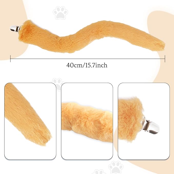 Fumwase Puppy Costume Set Dog Ears Headband Nose Bow Tie Tail Animal Cosplay Party Halloween Costume Accessoies