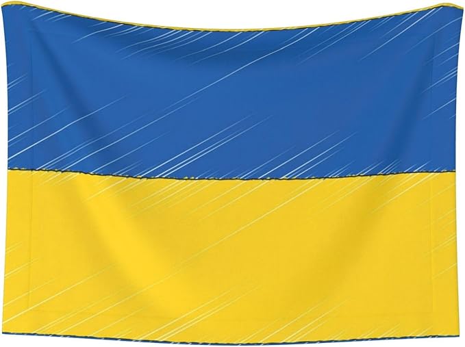 Pet Blanket for Car Rides Vet Visits, Abstract Ukraine Flag, Two Sided Reversible Plush Design with Bumpy Dot Side Offers Comfort Home Piece On Go Travel