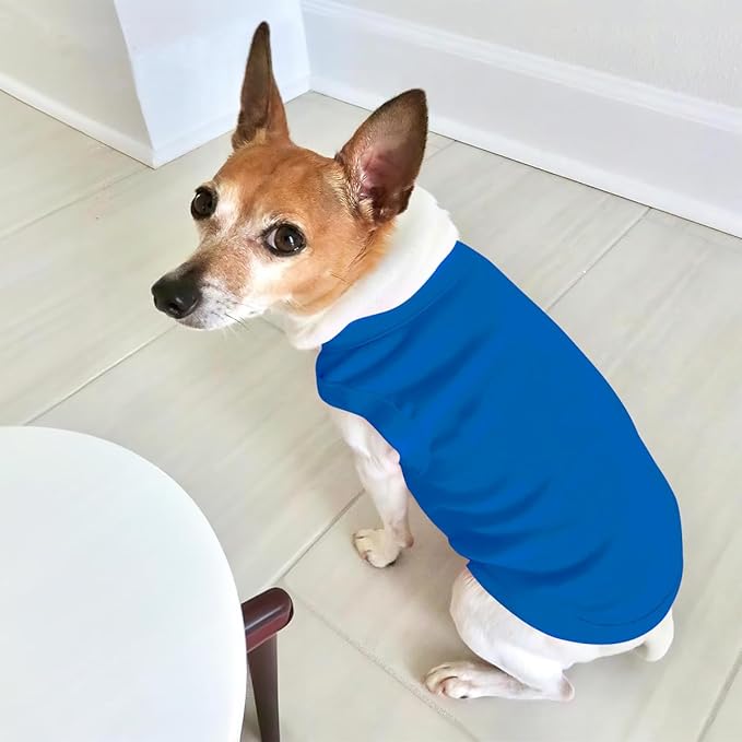 Customized Dog Shirt Custom Pet Clothes T Shirts for Small to Large Dogs Design Image Logo Text Outfits for Puppy Cat Personalized Breathable Sleeveless Pullover Blue, 5XL