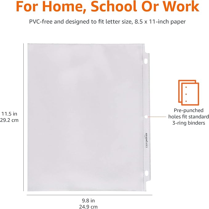 Amazon Basics Sheet Protector, 1200-Pack, Clear