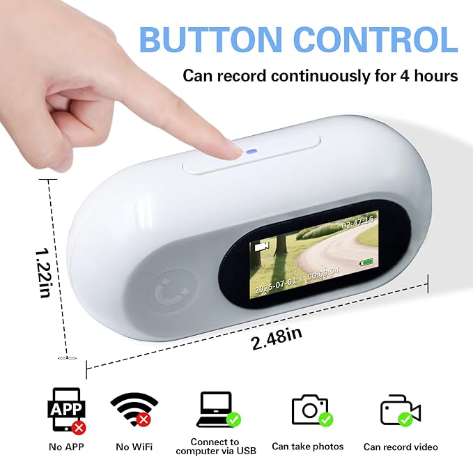 Pet Camera Collar with Air Tracker Tag, 1080P HD Wireless Dog Neck Cam Compact Action Camera for iOS,32GB Storage, Fully Charged Before Use, No WiFi Needed（GPS Just for iOS）
