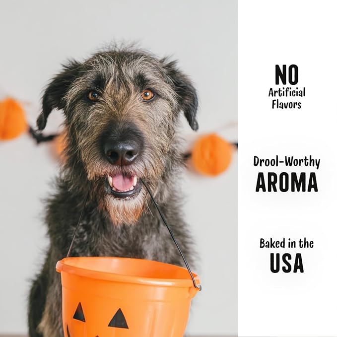 Three Bakery Howl-O-Ween Lick'n Crunch! Sandwich - Carob & Pumpkin Spice Flavored Treats, Puppy for Halloween, Training Treats, Holiday