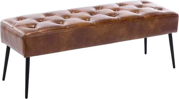 DUHOME Button-Tufted Ottoman Bench, Upholstered Bedroom Benches Leather