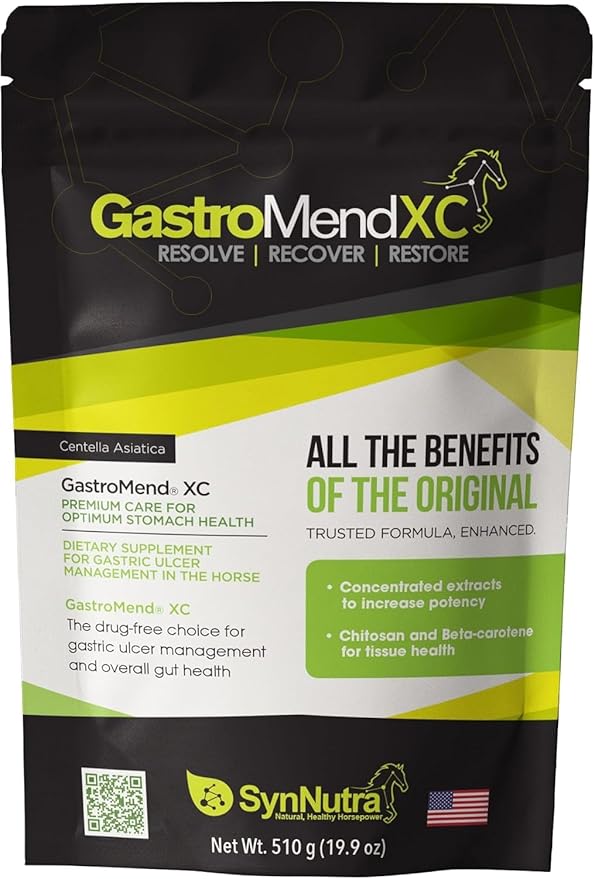 GastroMend XC, 100% Natural Equine Stomach Health for Horses, Promotes Healing & Prevention of Gastric Ulcers, Highly Potent & Effective, Supports Gastric and Hindgut Health, 30 Servings, Made in USA