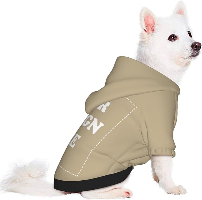 Dog Clothes, Custom Dog Hooded Sweatshirt, Personalized Pet Costume Robe Shirt with Text/Image/Club Name/Pet Shop Logo for Small Medium Large Dogs and Cats, Khaki, M
