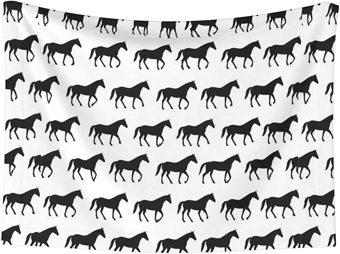 Pet Blanket for Couches and Beds, Abstract Horse, Reversible Double Sided Plush Design with Soft Bumpy Texture and Smooth Surface, Furniture Protector