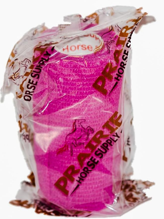3 Inch Vet Wrap Tape Bulk (Fuchsia) (Pack of 6) Self Adhesive Adherent Adhering Flex Bandage Grip Roll for Dog Cat Pet Horse