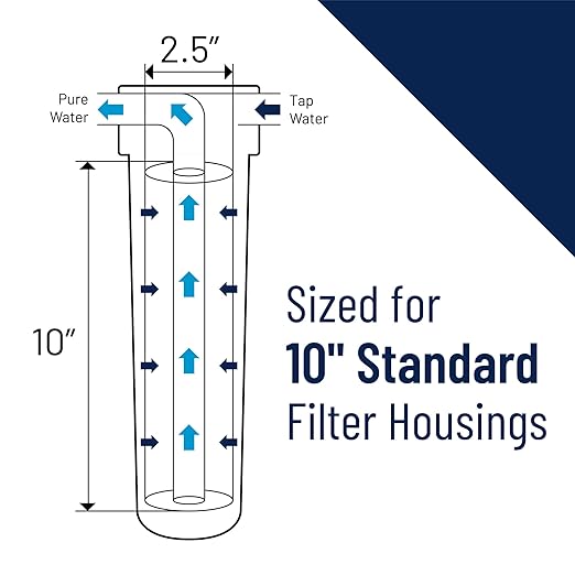 Pentair Pentek R50 Sediment Water Filter, Under Sink Pleated Polyester Filter