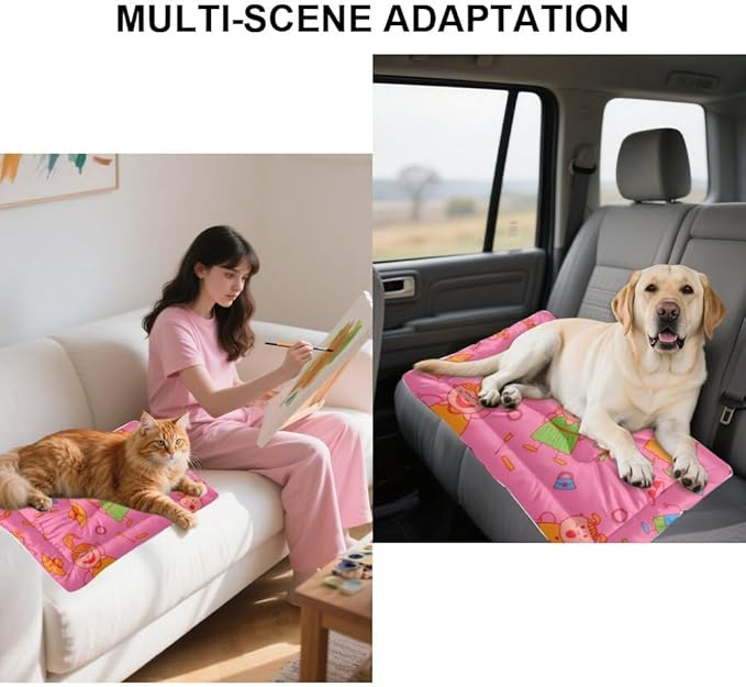 Ultra Soft Dog Crate Mat with Anti-Slip Bottom, Cute Girls Pet Supplies Kennel Pad Dog Beds& Furniture Cozy Crate Mats Cages for Indoor& Outdoor Sofa Cars, Machine Washable 36 X 24 Inch