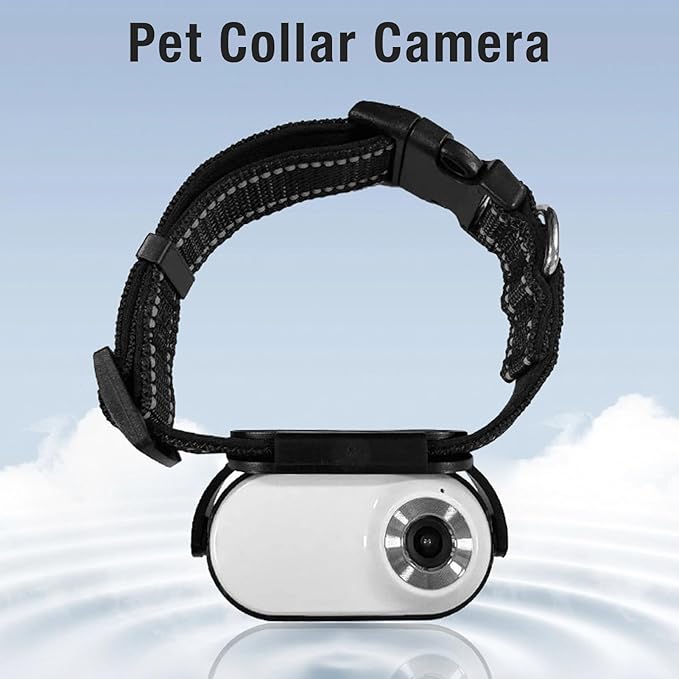 HD Cat Camera Collar with Video Recording, Cat Collar Camera, Adjustable Magnetic Cat Sport Camera Body Camera for Pet Supplies, for Outdoor, Indoor (White)