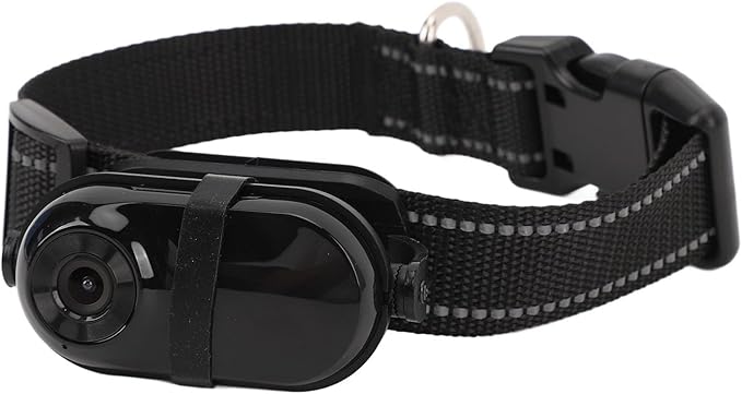 SUNGOOYUE Pet Collar Camera, 1080P HD Video Recording Adjustable Angle View with Back, for Dogs Cats Indoor Outdoor Travel Adventure (32GB)