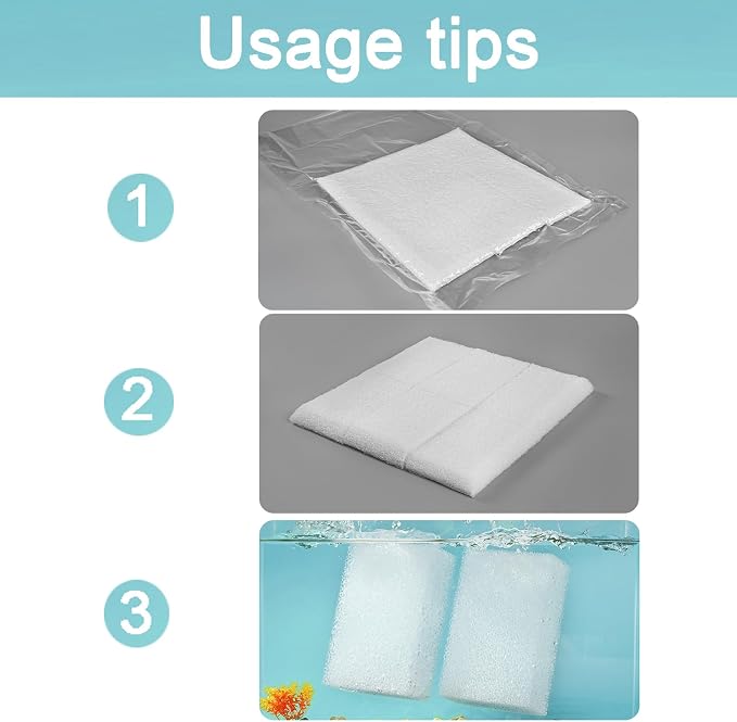 AQUANEAT 6-Pack Replacement Filter Sponge Pads, Aquarium Foam Insert Compatible