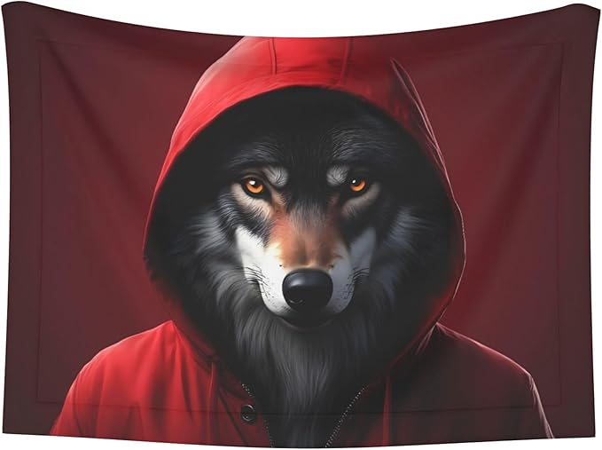 Waterproof Dog Blanket Soft Pet Blanket for Puppy Cat, Fleece Cat Throw Blankets for Furniture Bed Couch Sofa Reversible - Mysterious Hooded Wolf