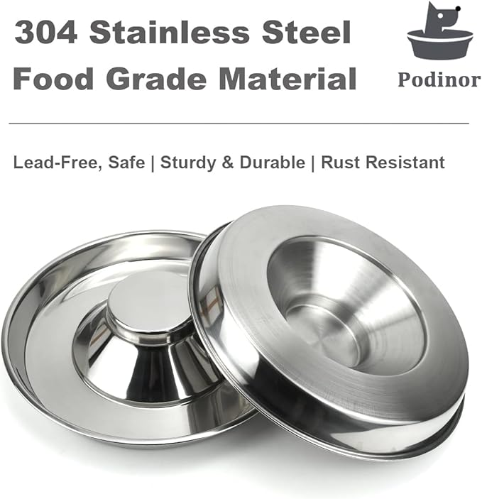 Stainless Steel Puppy Dog Bowls, Pets Puppies Feeding Food and Water Weaning Bowls Dishes Feeder, 10.3 Inch
