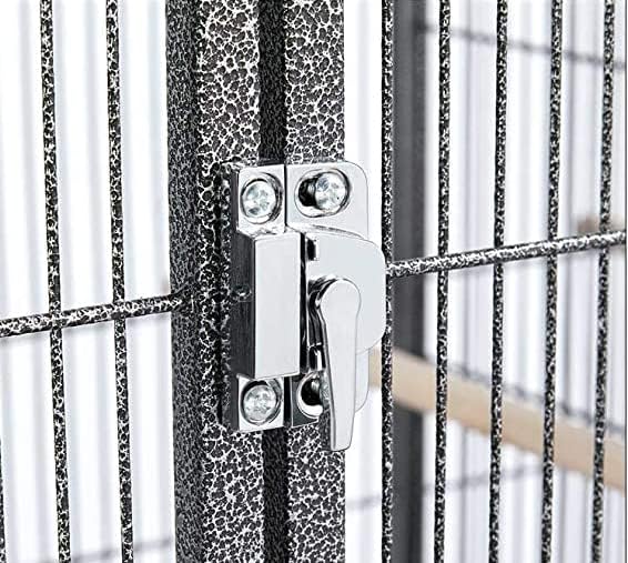 X-Large Double Stacker Wrought Iron Cage Bird Flight Parrot Breeding Breeder Cage Side Breeding Door Easy Clean Pull Out Tray Removable Rolling Stand Cockatiel Conure Canary Aviary Finches Budgies