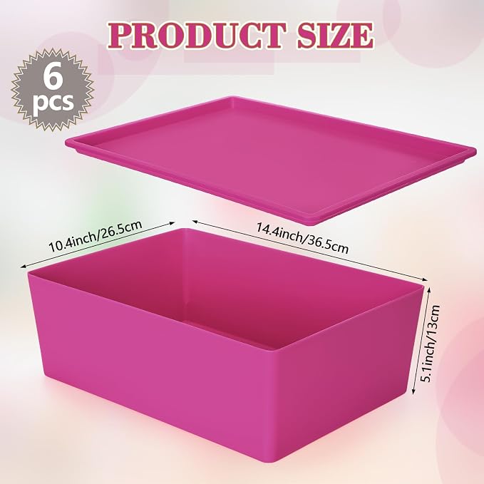 Menkxi 6 Pcs Large Plastic Storage Bins