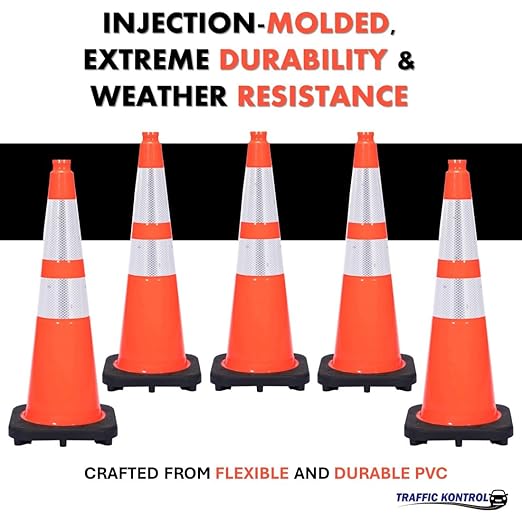 380 Pack 28" Inch Orange Traffic Safety Cones with Dual Reflective Collars - High Visibility Industrial Pylons Traffic Cones for Road, Parking Lots, Driving, Construction