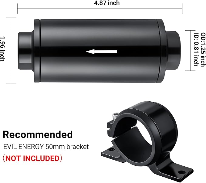 EVIL ENERGY Inline Fuel Filter 10 Micron