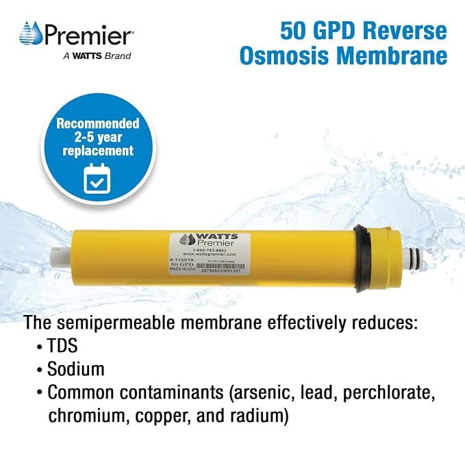Watts Premier RO Water Filter 50 GPD Semi-Permeable Membrane Replacement