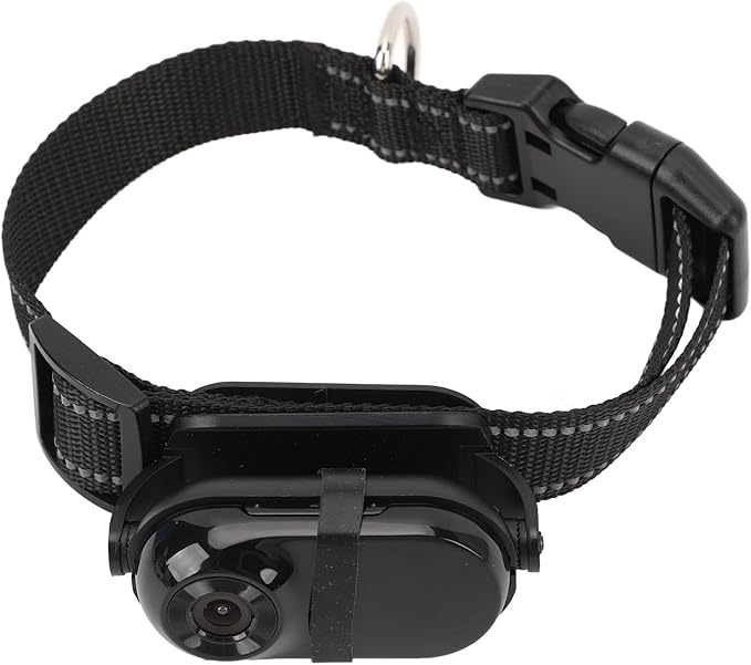 SUNGOOYUE Pet Collar Camera, 1080P HD Video Recording Adjustable Angle View with Back, for Dogs Cats Indoor Outdoor Travel Adventure (128GB)
