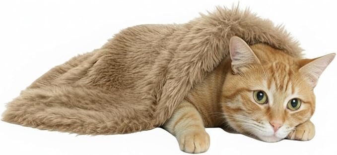 Pets Bed Blanket Dogs Reversible Soft Dog Throw Blankets Cats Mat Sleeper Fuzzy Pet Couch Covers Washable Cat Puppy Cover for Beds Car Sofa Travel Double Sided Furniture Protection (Light Brown,S)