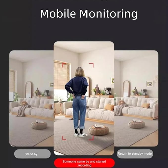 Upgraded Ultra-Invisible No-Plug Camera, Smart WiFi Home Security Monitor with Invisible Mini Camera Wireless, HD Live Streaming Indoor Cameras for Pet Monitoring, Motion Alerts, Easy Setup (1Pcs)