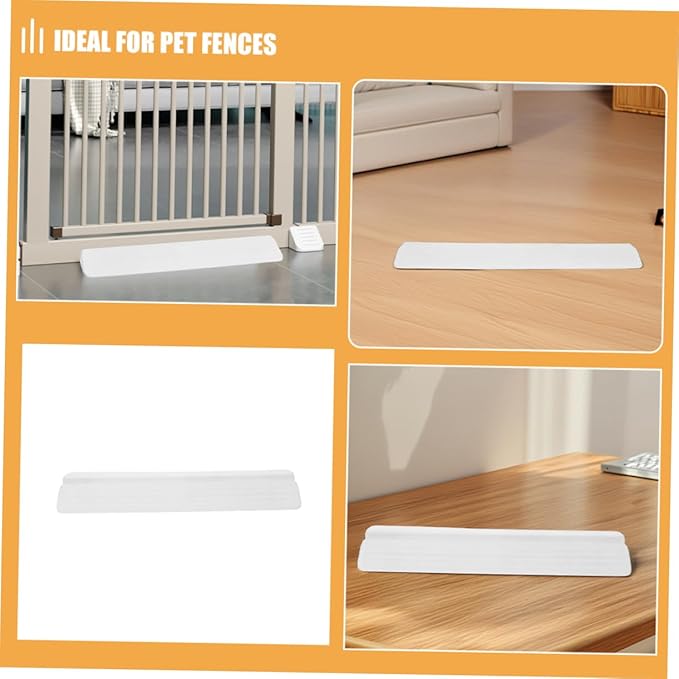 Threshold Ramp for Gate Doorway Height Transition Strip and Guardrail Holder for Pets White Safety Ramp for Easy Access and Protection