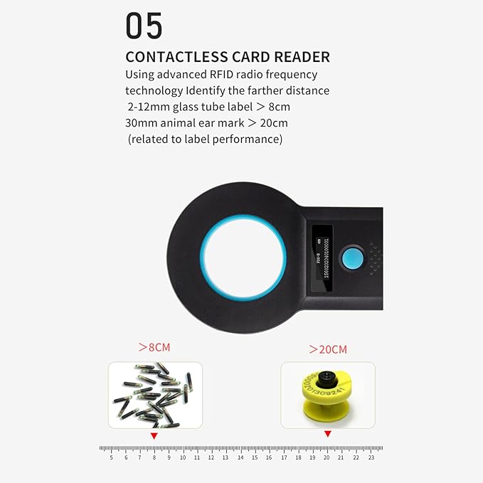 800mAh Large Capacity Pet Chip Reader, High Capacity Lithium Battery with Long Standby, Rechargeable Design for Prolonged Daily Practical Use