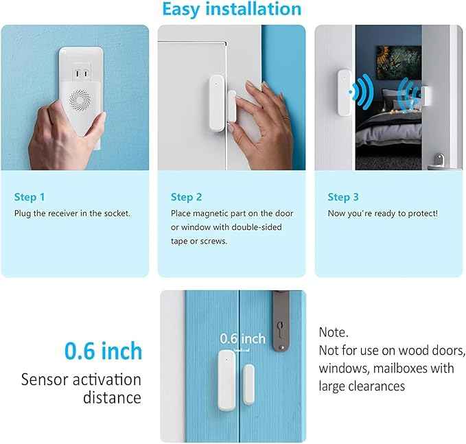Wireless Door Chime, Door Open Sensor Alarm When Entry Business/Office/Store