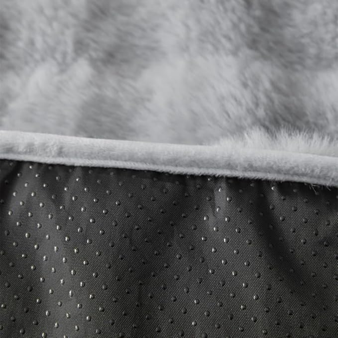 Calming Dog Bed Mat, Fluffy Fuzzy Couch Cover for Sofa, Winter Thickened Pet Mat with Anti-Slip Bottom Warm Soft Cushion Washable Pet Bed for Small Dogs and Cats (Light Gray, 75x75cm/29.5x29.5in)