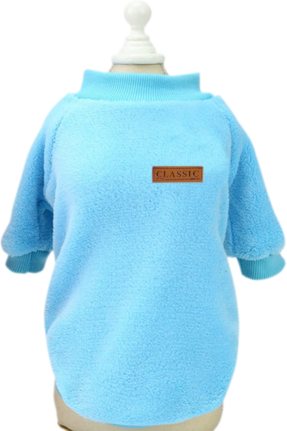 Jecikelon Pet Dog Clothes Dog Sweater Soft Thickening Warm Pup Dogs Shirt Winter Puppy Sweater for Dogs (Z01-Blue, Large)