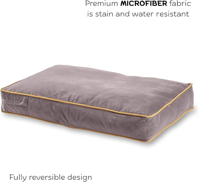 Buster Reversible Rectangle Pillow Style Dog Bed, Smoke, Medium (42 x 30 in.)